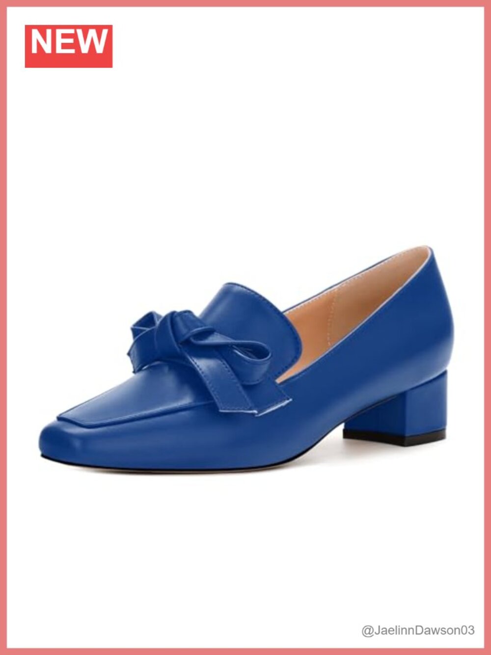 Chunky Low Heel Pumps with Bowknot, Closed Toe Slip On Dress Shoes, Women's